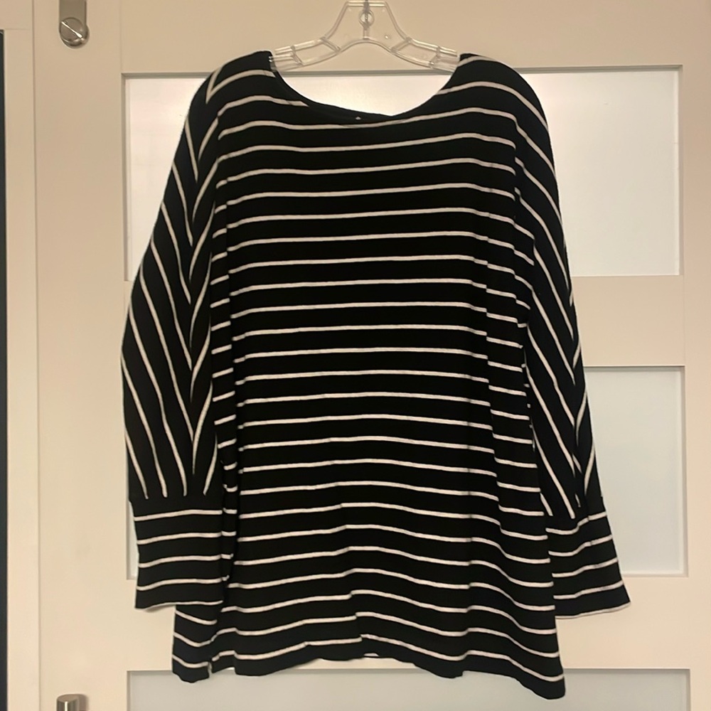 Loft black and white stripe tunic sweater